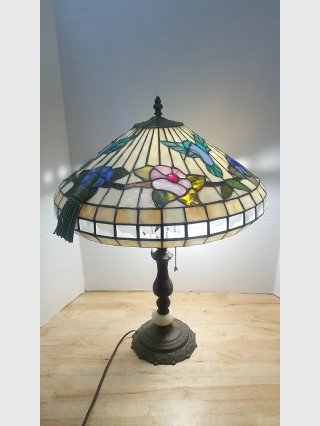 Stained Glass Hummingbird Lamp