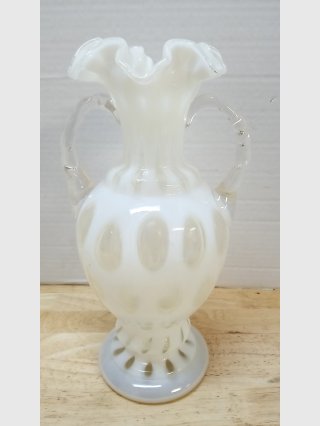 Vintage White Glass Vase