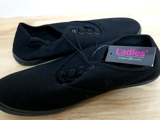 New Ladies' Black Canvas Shoes size 8