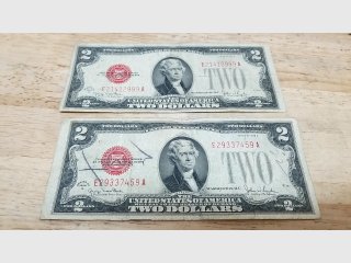 2 - 1928 G Red seal $2 notes
