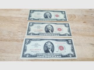 3 - 1963 Red Seal $2 notes