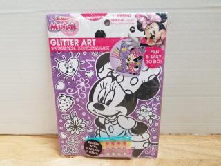 New minnie mouse glitter art set, approx 10 inch tall 