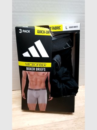 New Adidas 3-Pack Microfiber Boxer Briefs L