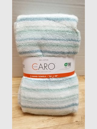 New Caruso 100percent Cotton Striped Hand Towels Set