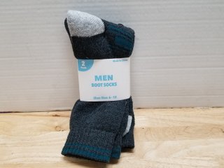 2 new pairs mens boot socks size 6-12