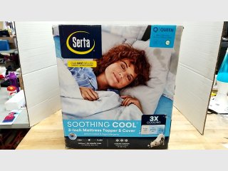 New Serta Soothing Cool 3\" Mattress Topper & Cover