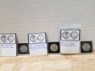 3 walking Liberty silver half Dollars 1917p, 1918d, 1918s