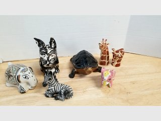 Animal Ceramic Figurines Lot some chips 