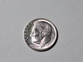 1959-D silver Roosevelt dime, excellent condition 