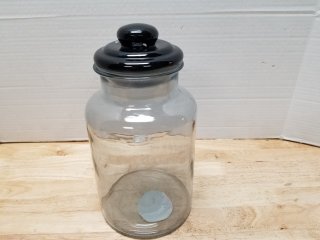 New glass canister with lid, 10 inch tall 