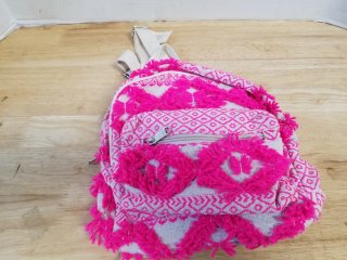 New Pink Fringed Mini Backpack