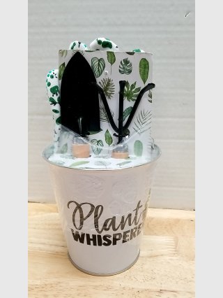 Plant Whisperer Gardening Gift Bucket approx 7 inch tall 