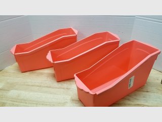 Set of 3 Pink Plastic Storage book bins
