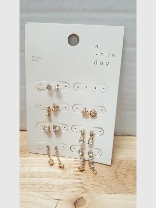 Assorted Gold-Tone Earrings, pierced 