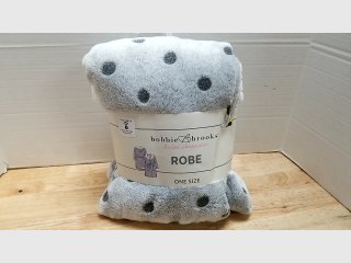 New Bobbie Brooks Polka Dot Fleece Robe