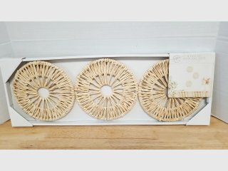 New 3 piece woven wall decor 