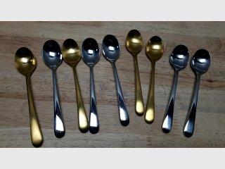 Silver & Gold Tone Spoons Set