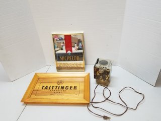 Beer mirror and lamp, wall hanging 