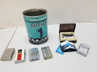 Old canister filled vintage lighters, 1 zippo