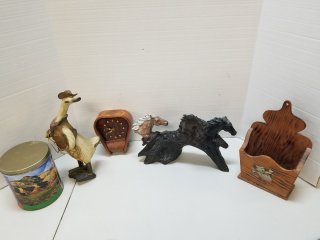 Collectibles, tallest approx 10 inch, duck chipped 