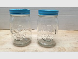 Vintage Sweet Butter Glass Jars (2)