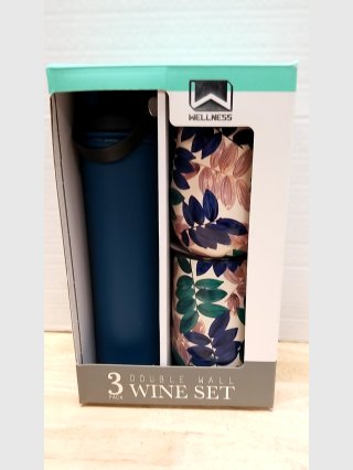 Wellness 3pc Double Wall Wine Set