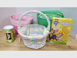 Easter Baskets 9 and 12 inch, Cookies, and Tootsie Rolls