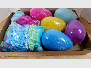8 inch pastic egg containers and grass