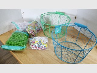 Easter Basket Fillers and Wire Baskets, 10 inch