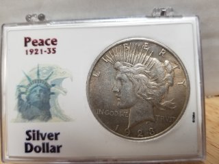 1928 Peace silver dollar 