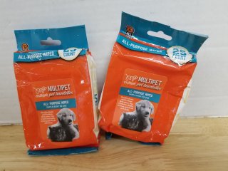 New all purpose pet wipes, 25 in each 