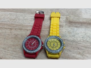 Red and Yellow Resin Crystal Watches