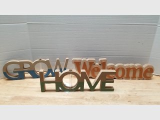 Wooden Sayings, two include bud vases