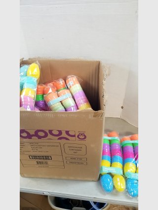Bulk box of plastic Easter egg containers