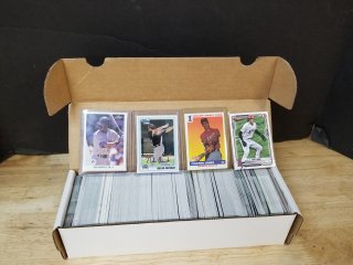 Box of baseball cards, Ohtani, Chipper, Arenado rookies