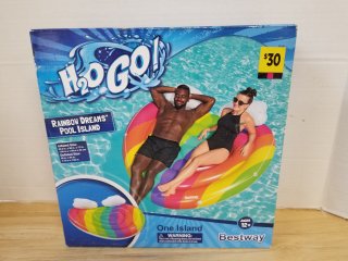 New Rainbow dreams pool island, 65 by 58 by 17 inch