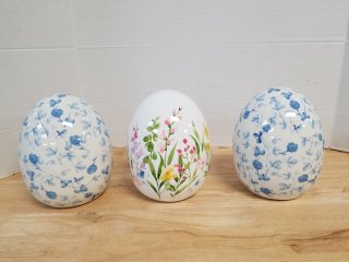 New ceramic egg table decor, each approx 8 inch