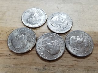 5 Susan B Anthony dollars