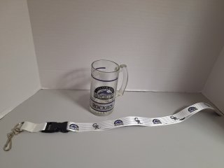 Colorado Rockies stein 6 inch and new lanyard 