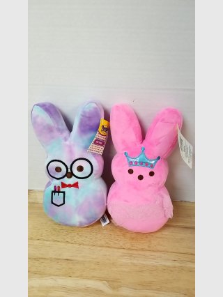 Peeps Bunny Plush Toys Pair 9 inch