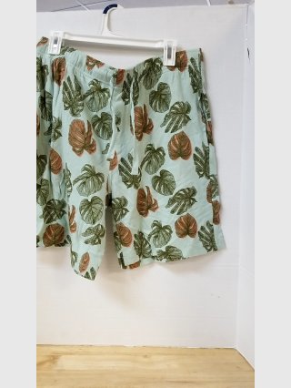  Monstera Leaf Print Swim Shorts mens medium 