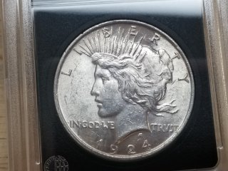 1924 Peace silver dollar 