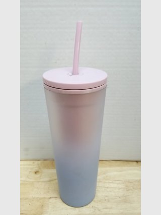 Pink to Purple Gradient Tumbler w/ Straw
