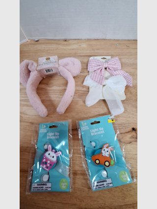 Bunny ears headband & light-up bracelets