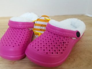 New Pink Fuzzy Clogs size 12