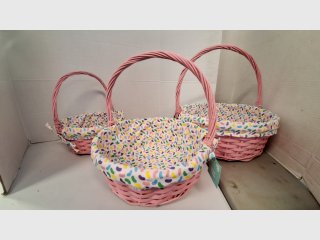 Pink Easter Baskets Set of three, size 9, 12, 15 inch