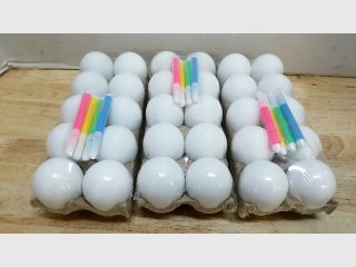 New Bulk White Eggs with Colored Markers