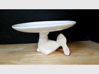 White Porcelain Bunny stand 10 by 5 inch 
