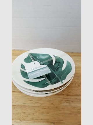 Monstera Ceramic Plates Set, 6.5 inch