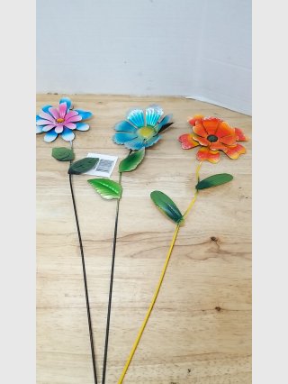 Colorful Metal Flower Stems each 22 inch